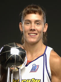 PHOENIX - SEPTEMBER 18:  Kelly Miller #2 of the Phoenix Mercury 2007 WNBA Champions poses for a portrait with the WNBA Championship trophy at U.S. Airways Center on September 18, 2007 in Phoenix, Arizona.  NOTE TO USER: User expressly acknowledges and agrees that, by downloading and or using this Photograph, User is consenting to the terms and conditions of the Getty Images License Agreement. Mandatory Copyright Notice: Copyright 2007 NBAE (Photo by Barry Gossage/NBAE via Getty Images)